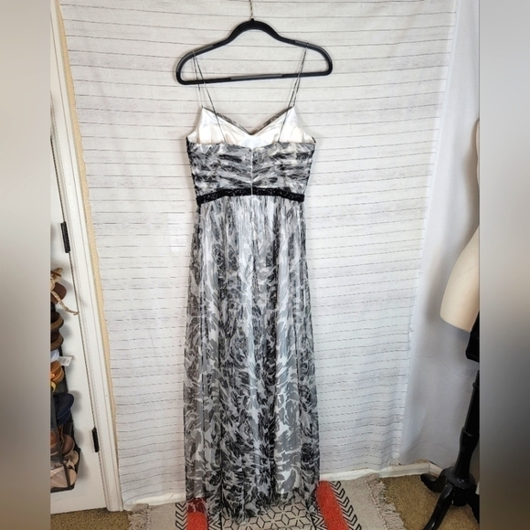 HAILEY by ADRIANNA PAPPELL FLORAL BEADED DROP WAIST MAXI DRESS, SZ 6 - Picture 4 of 15